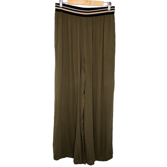 Anthropologie Dolan Womens Olive Green Wide Leg Pull On Pants Size Large Flaw - Picture 1 of 13